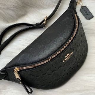 TÚI BAO TỬ COACH Signature Leather Belt Bag Fanny Pack F48741 IMBLK BLACK