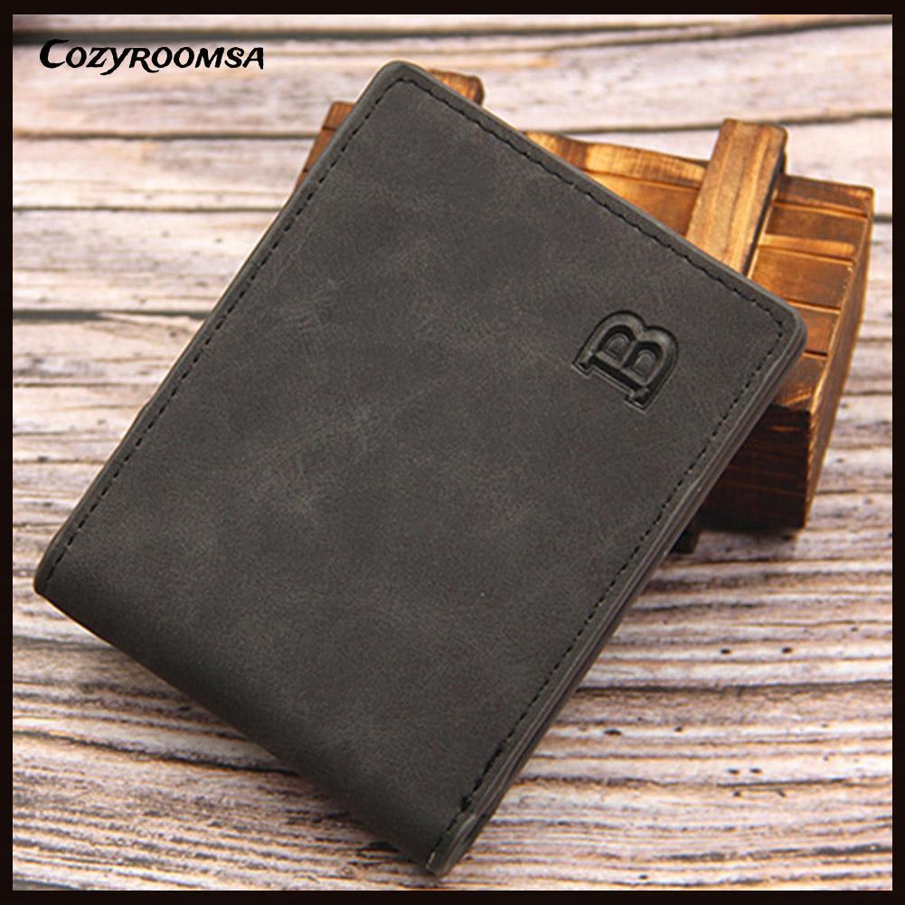 Ví nam mini mỏng nhẹ kèm ngăn đựng thẻ &amp; khóa kéo &amp; giá đỡ