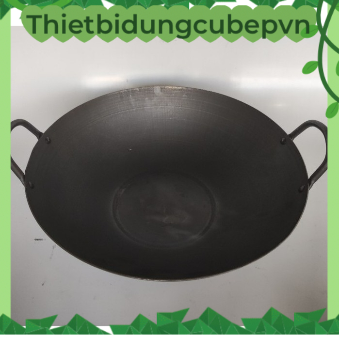 Chảo thép 2 quai size 60 cm  tặng 1 chổi chùi chảo