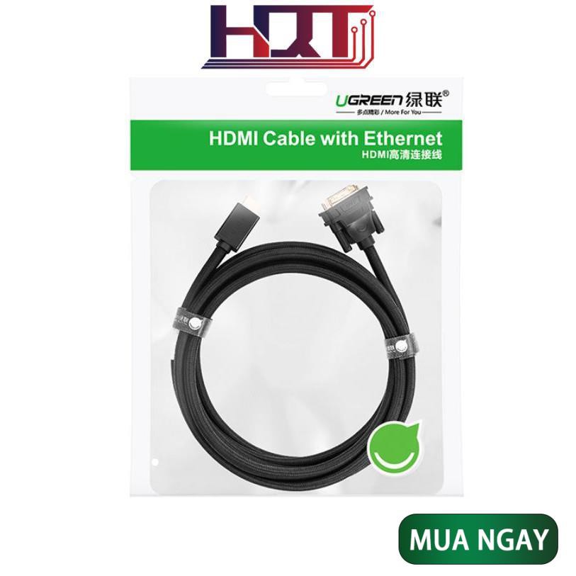 Cáp chuyển đổi tín hiệu từ cổng DVI 24+1 sang HDMI và ngược lại dài từ 1-5m UGREEN HD133