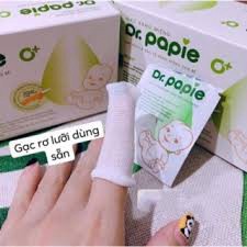 Gạc Rơ Lưỡi Dr Papie Vệ Sinh Răng Miệng Cho Bé Hộp 30 Gói