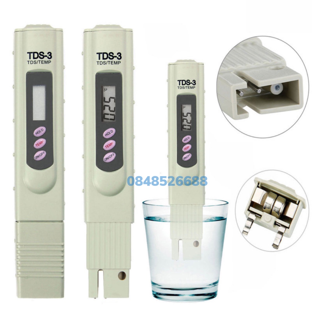 Bút thử nước TDS- 3 (Bao da), dụng cụ đo TDS, máy đo độ cứng của nước