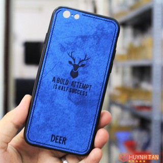 Ốp lưng iphone 6 / 6s vân vải khắc 3d hình nai
