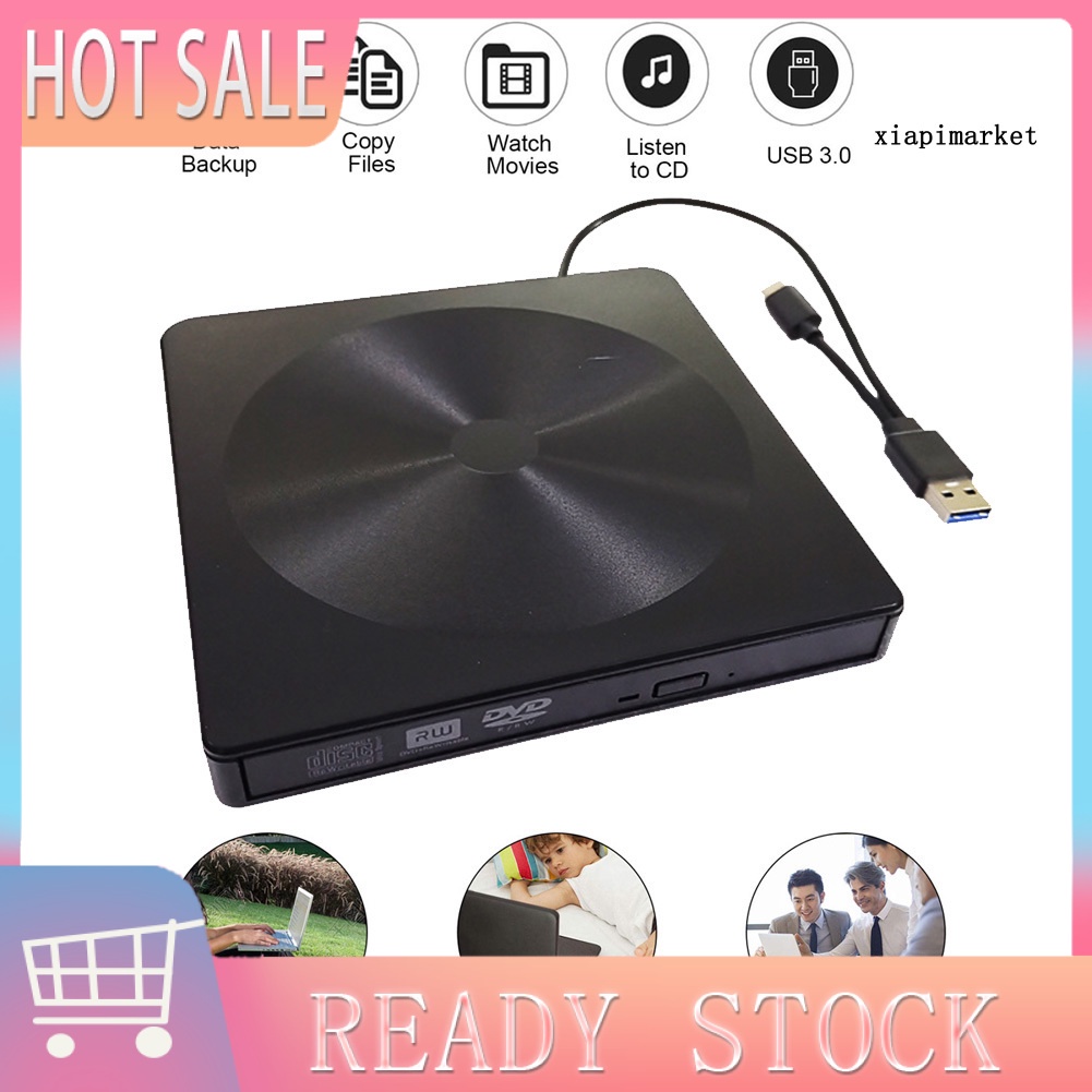 LOP_USB 3.0 Type-C External DVD VCD Burner Player Optical Drive for Windows MacOS PC