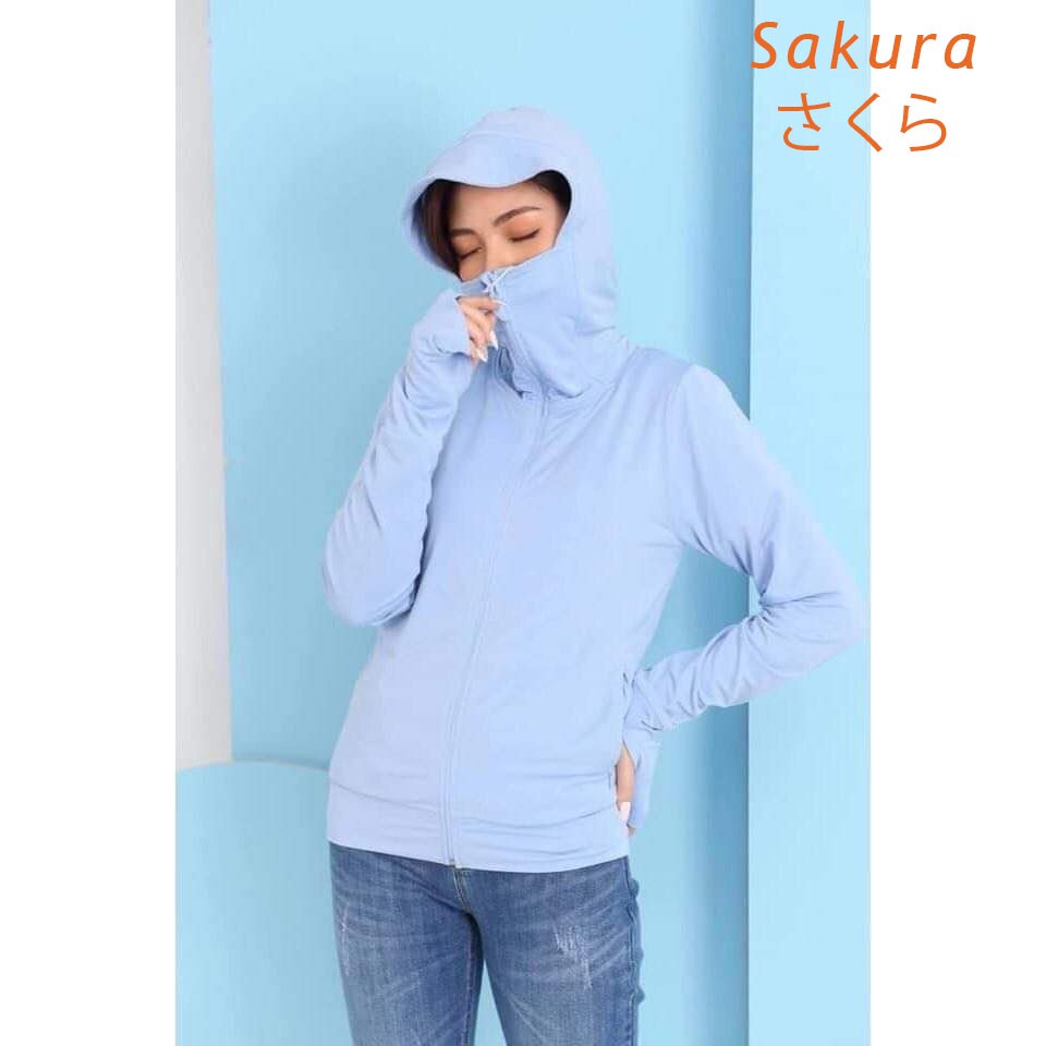Áo Chống Nắng Nữ Sakura 2 Lớp Mặc Được 2 Mặt Kèm Khẩu Trang có khóa túi Chống Tia UV, Vải Nhật.