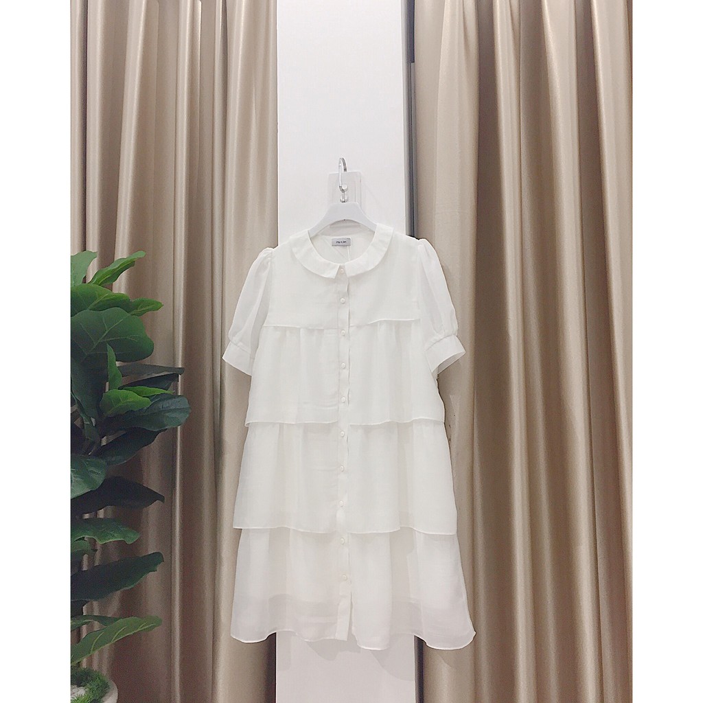 Đầm babydoll trắng , đầm voan tơ tay phồng , phong cách đầm tiểu thư , hàng thiết kế Snow Dress D057 ảnh thật shop chụp