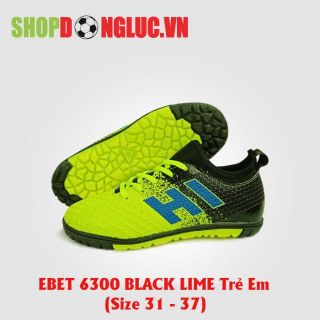 Giày đá bóng trẻ em ebet 6300 lime/black
