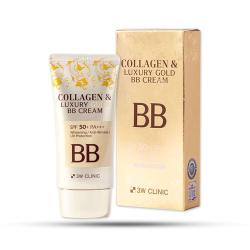 [Hàng Chuẩn Auth] Kem nền trang điểm 3 trong 1 che khuyết điểm - Kem nền chống nắng BB Cream Collagen 3W Clinic