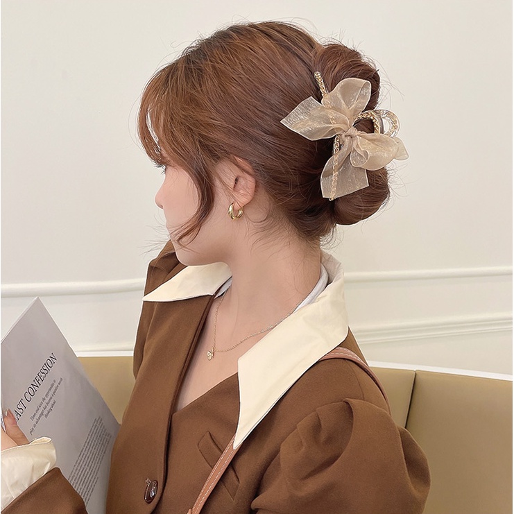 Kẹp tóc càng cua bằng kim loại hình hoa hướng dương dễ thương dành cho nữ