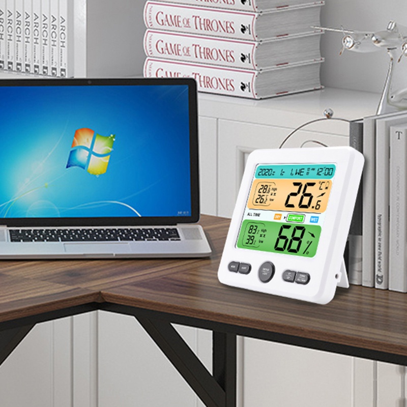 Màn Hình Hiển Thị Nhiệt Độ Và Độ Ẩm Cỡ Lớn Thoải Mái Màu Sắc Xinh Xắn