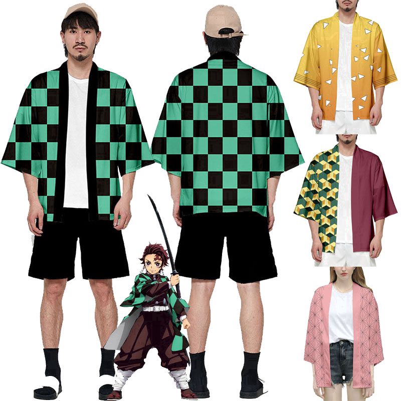 Áo khoác haori dáng rộng cosplay nhân vật Kamado Nezuko trong anime Demon Slayer: Kimetsu no Yaiba nhật bản anime figure
