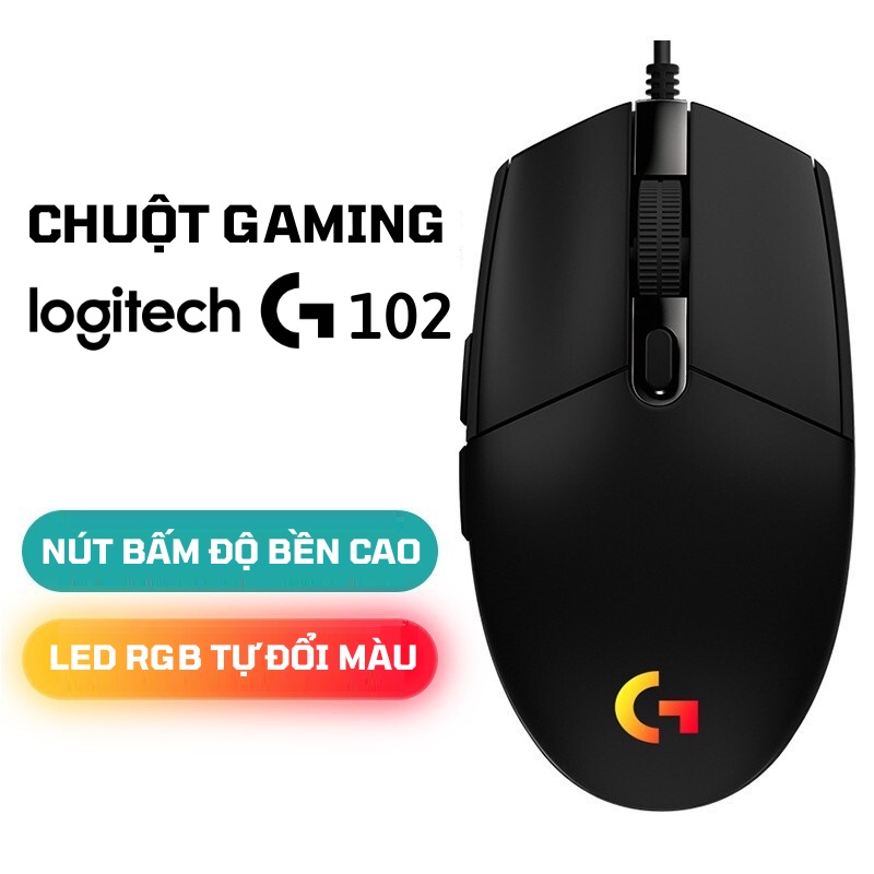 Chuột máy tính có dây Gaming Logitech G102 - Led RGB 8000DPI độ chính xác cao