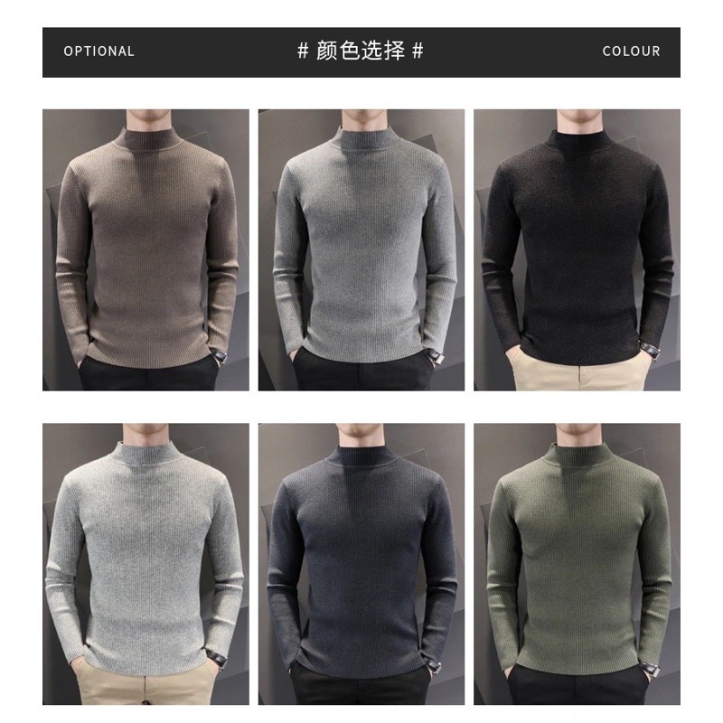 Áo len nam cổ 3 phân, thiết kế sang trong theo phong cách hàn quốc