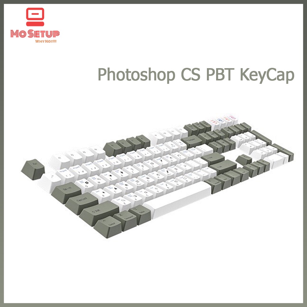 Keycap PBT Photoshop song ngữ - Profile OEM-Phù hợp tất cả các Layout 60,71,87/TKL,104,108