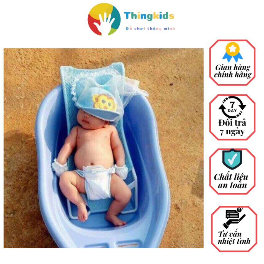 Lưới tắm cho bé sơ sinh có kèm gối đầu cho bé Kích thước: 25 - 60cm - Thingkids