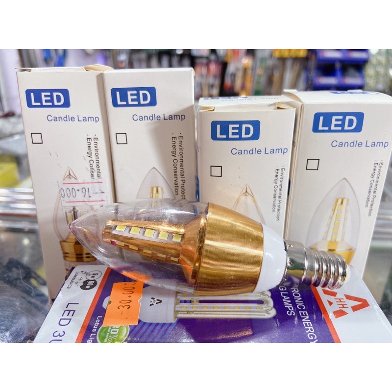 Bóng đèn Led nến, Bóng đèn Led Trái ớt 5w Trang Trí Cao Cấp - đuôi E14 và E27 - ánh sáng trắng và ánh sáng vàng