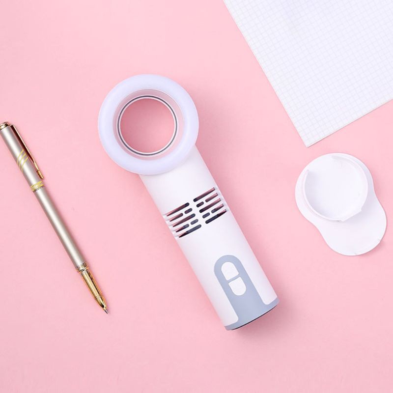 Quạt Mini Không Cánh Mini Có Đèn Led Sạc Usb