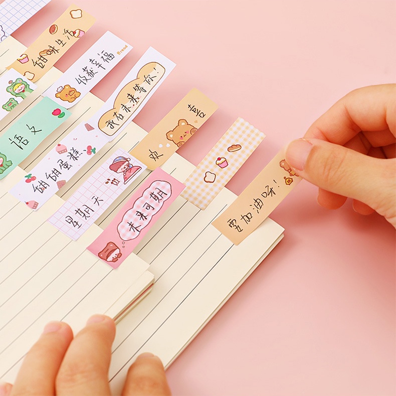 Set 6 tập giấy note ghi chú dán được nhiều màu cute dễ thương (một tập gồm 20 tờ)