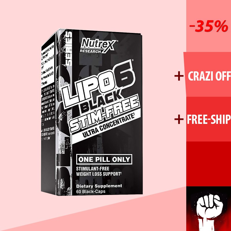 Lipo 6 | Nutrex Lipo-6 Black Stim Free | Giảm Cân Đốt Mỡ Cao Cấp 60 Viên - Chính Hãng - Muscle Fitness