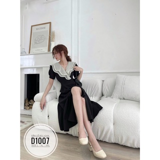 (60-90KG) MINSTORE Bigsize Đầm cổ bèo voan D1007