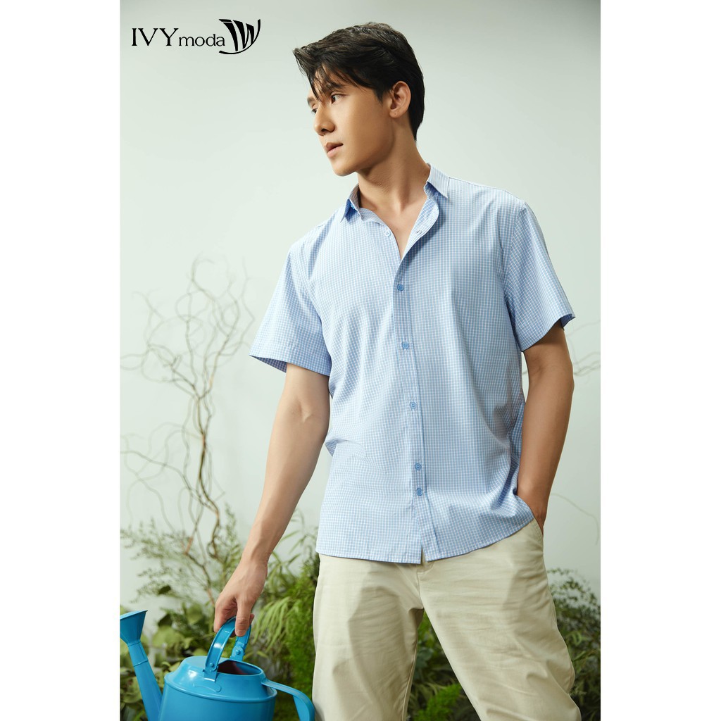 Áo sơ mi BB shirt họa tiết nam IVY moda MS 16E2880