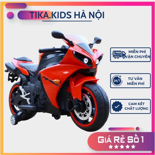 M3001- Xe Moto điện 2 bánh chính, 2 bánh phụ dáng ducati thể thao, phong cách, an toàn cho bé
