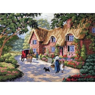 Mẫu thêu chữ thập Góc phố