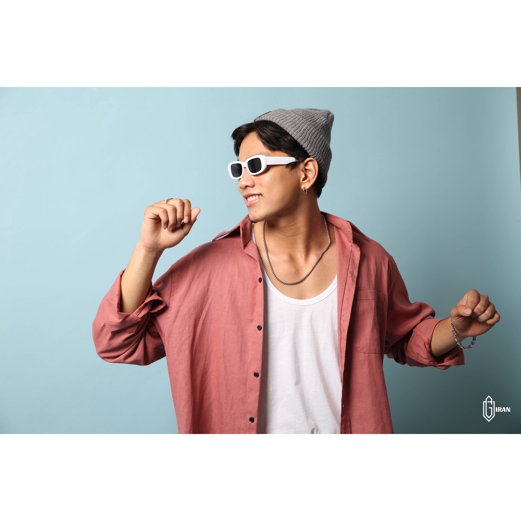 ÁO SƠ MI LINEN HỒNG PASTEL FORM RỘNG | GIRAN