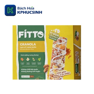 Hộp 6 thanh năng lượng Fitto dừa hạnh nhân Begin 365 bánh ăn kiêng bánh giảm cân 210g KPHUCSINH - Hàng Chính Hãng