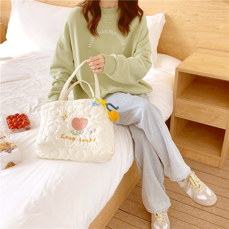 Túi Xách Cỡ Lớn Thêu Họa Tiết Xinh Xắn