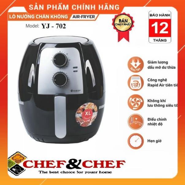 NỒI CHIÊN KHÔNG DẦU CHEF&amp;CHEF YJ-702 DUNG TÍCH ĐẠI 6,5L/7,5 Lít-GIÁ TÔT