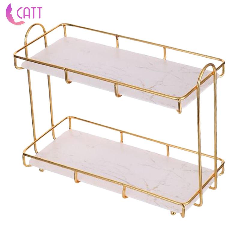 Giá Đỡ Trưng Bày Nước Hoa 2 Tầng Bằng Sắt Để Bàn Tiện Lợi
