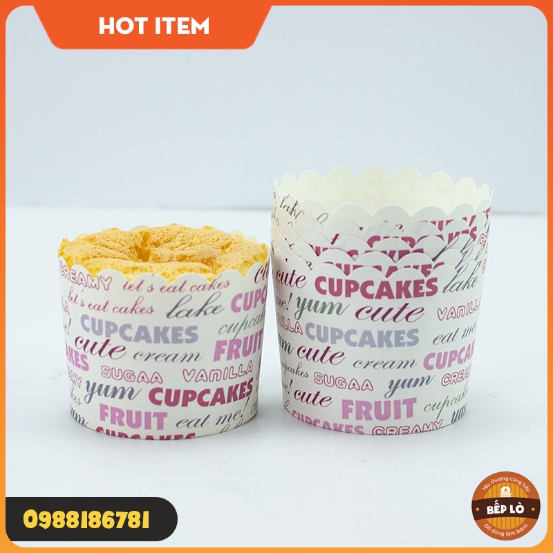 Cup giấy tròn chịu nhiệt cỡ lớn nướng bánh bông lan bánh Muffin tiện dụng HÀNG MỚI VỀ - set 50 cup