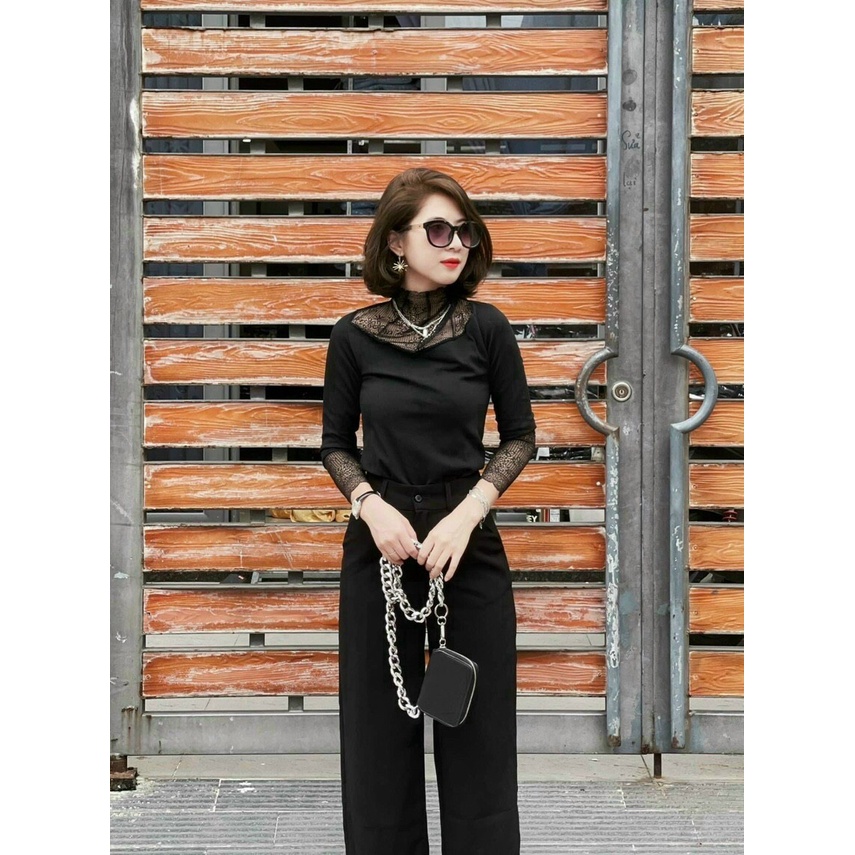 Áo Giữ Nhiệt Nữ Lót Nỉ Cổ Ren Siêu Ấm Hàng Loại Đẹp