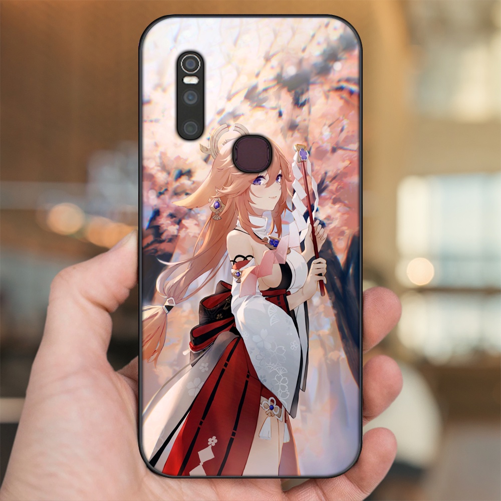 Ốp lưng Vivo V15 viền đen in hình Yae Miko Genshin Impact