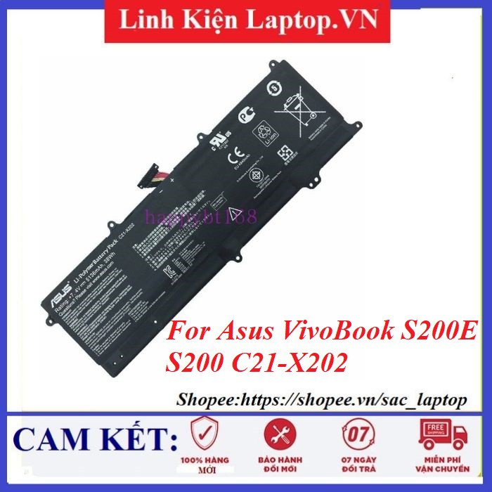 ⚡️Pin laptop Asus VivoBook S200E S200 C21-X202 - HÀNG ZIN NHẬP KHẨU