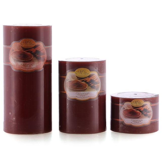 Bộ nến thơm Hạnh Phúc 7 - Bộ 3 nến thơm D7H5, D7H10, D7H15 Miss Candle (Nâu đậm, hương mocha)