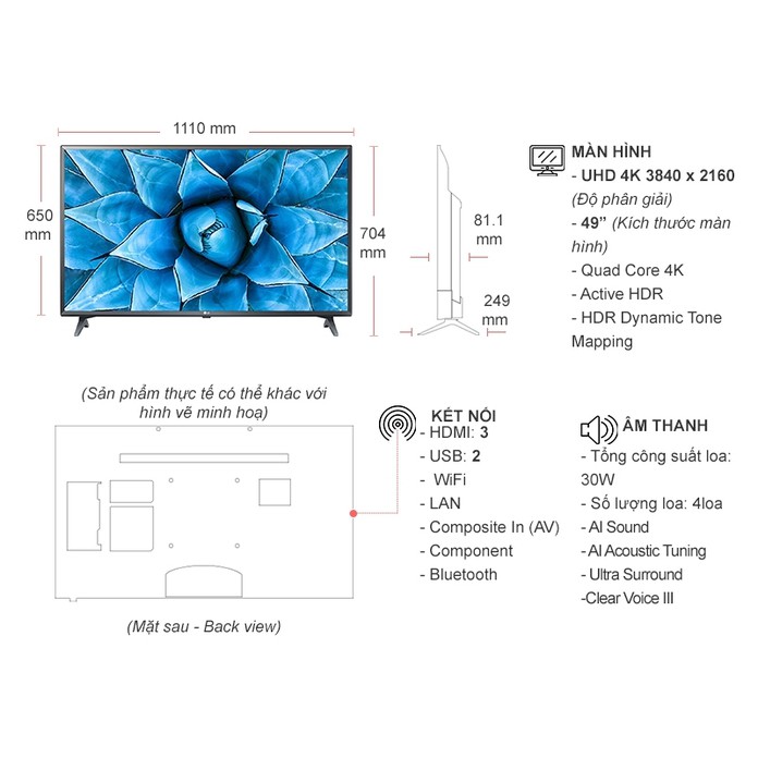 Smart Tivi LG 49inch 49UN7300PTC 4K mới 2020,giao diện WebOS,Tìm kiếm bằng giọng nói hỗ trợ tiếng Việt,giao miễn phí HCM | BigBuy360 - bigbuy360.vn