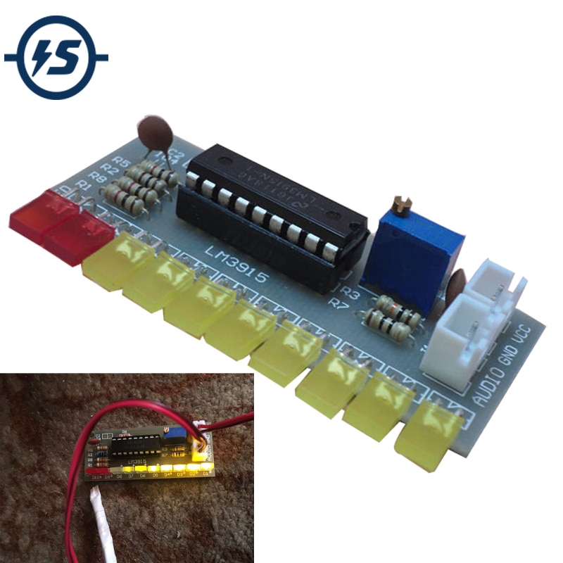 Sound Audio Spectrum Analyzer Level Indicator LM3915 DIY Kit 10 LED Kit Electoronics Soldering Set