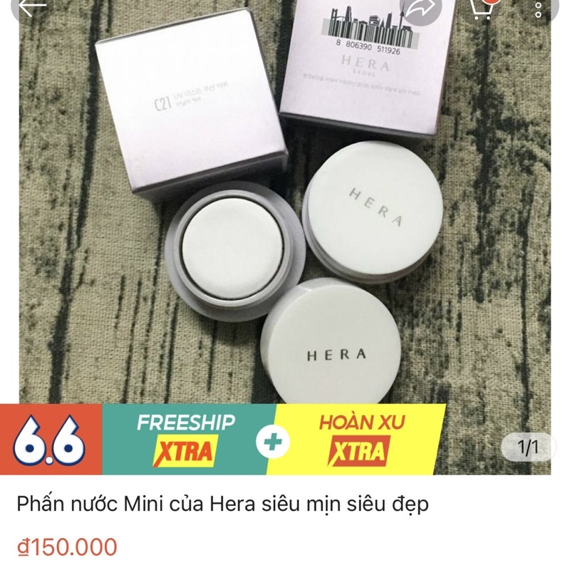 Phấn nước cushion Hera UV Mist Mini SPF50+ Hàn Quốc