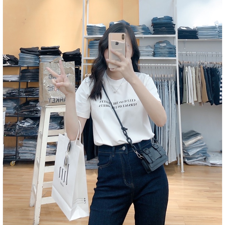 Áo thun nữ in CELINE , hàng mới Lin Closet 2021, vải cotton 100%