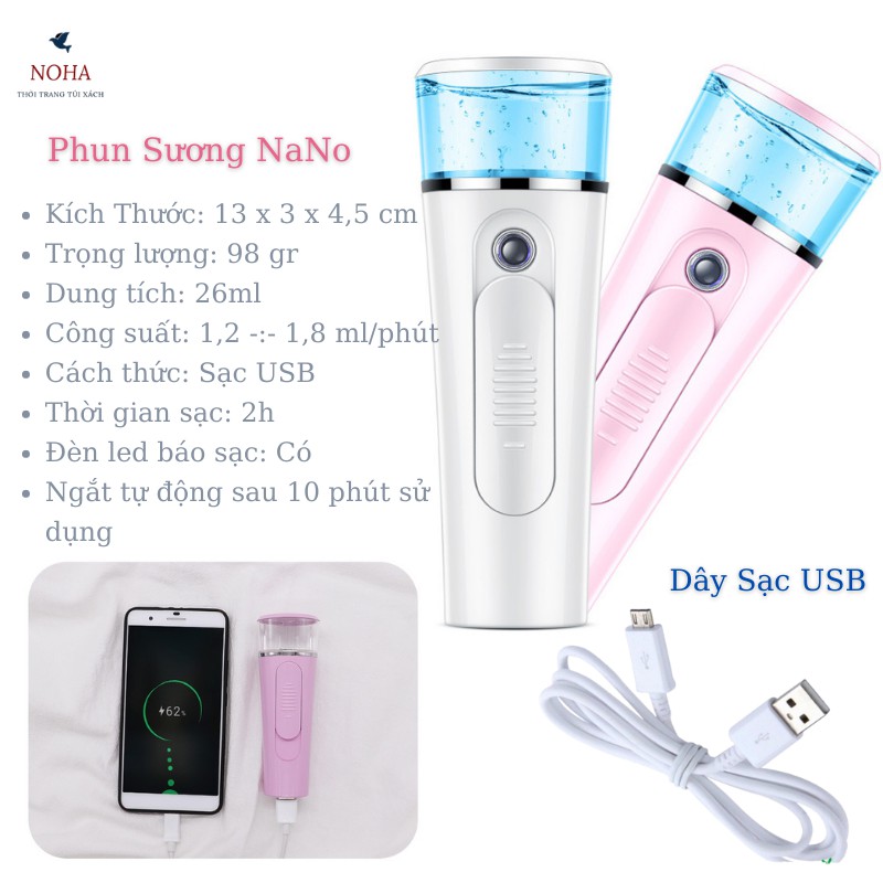 Máy phun sương Nano TL701 dưỡng ẩm da sử dụng sạc