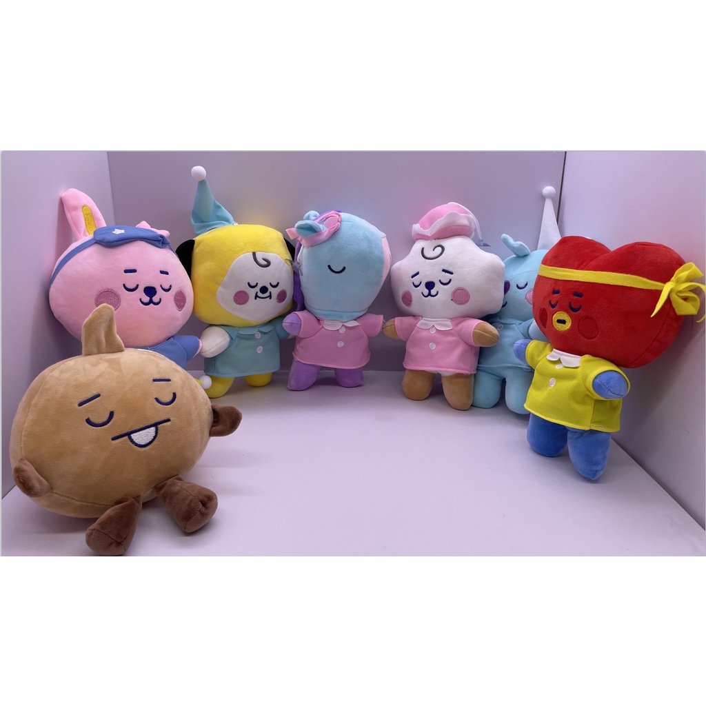 Gối ôm Gấu bông cho bé chó bông cosplay vải dãn 4 chiều cao cấp 2022 New KPOP BTS BT21 Cartoon plush soft stuffed Collection toys Children Christmas gift CHIMMY COOKY KOYA MANG RJ SHOOKY TATA