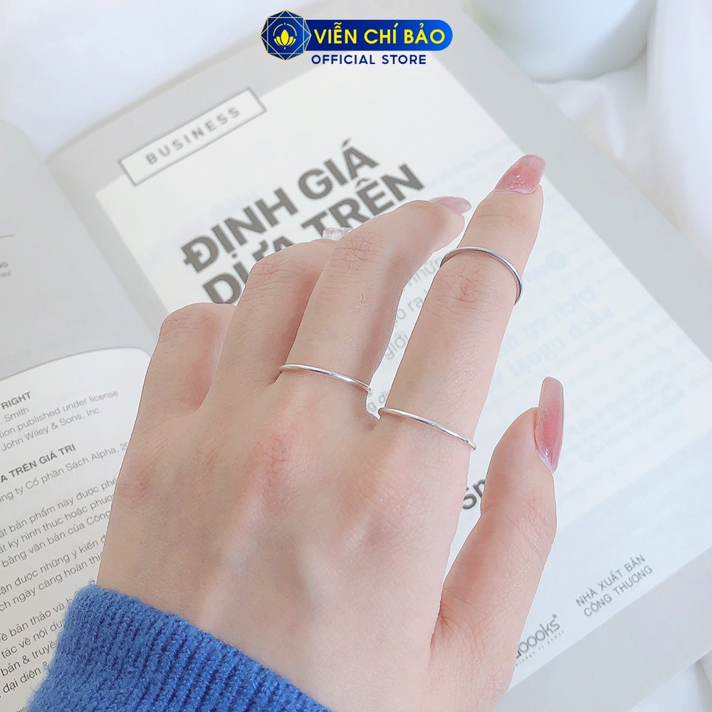 Nhẫn bạc nữ Glib trơn chất liệu bạc S925 thời trang phụ kiện trang sức nữ thương hiệu Viễn Chí Bảo N400604*