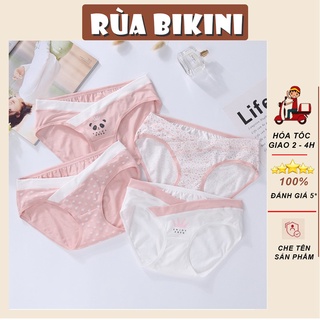 Túi gồm 4 quần lót bầu cute chất liệu cotton kháng khuẩn mềm mịn