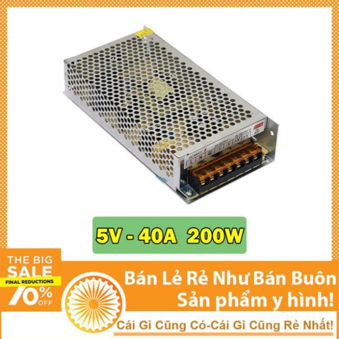 Nguồn Tổ Ong Trong Nhà 5V 40A 2 Tụ - Công Suất Thực 200W