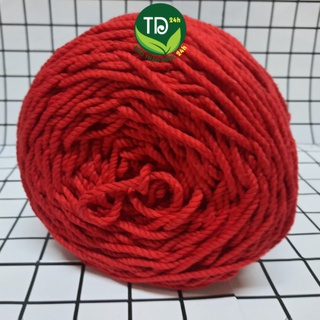 200 gr dây thừng cotton màu đỏ tươi, nguyên liệu làm macrame, size 3mm, 5mm, mềm, mịn, mượt, giá tốt I Store24h