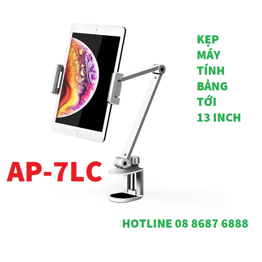 Arm nâng máy tính bảng kẹp tablet, ipad  cố định vào bàn kiêm giá đỡ công thái học kẹp giữ xoay 360 độ chắc chắn.