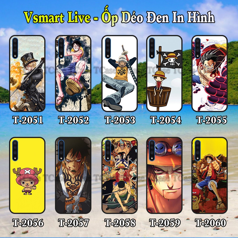 Ốp lưng Vsmart Live dẻo đen in hình One Piece
