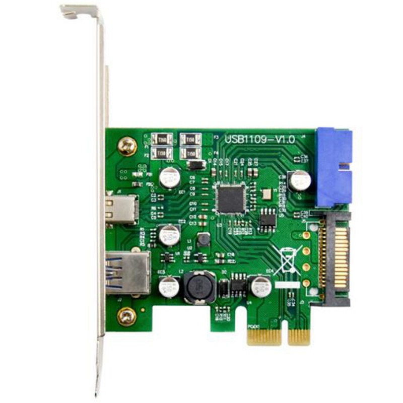 Card Mở Rộng Pci-E Usb 3.1 Type-C + Type - A Nec720201 Chipset Tốc Độ Cao 10gbps 15-pin | BigBuy360 - bigbuy360.vn